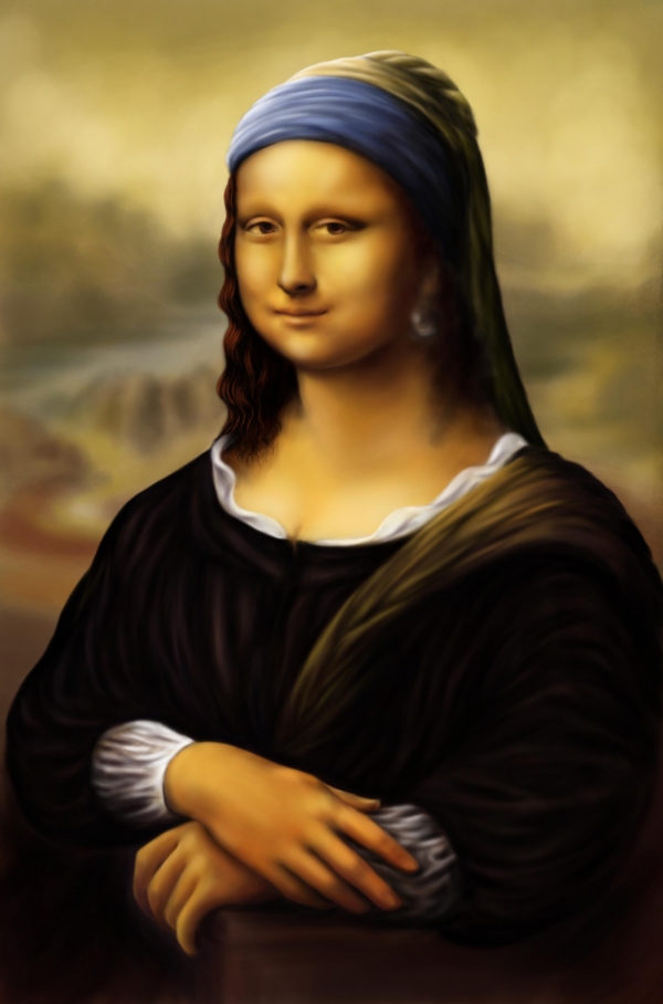 Creation of Mona Lisa with a Pearl earring: Step 10